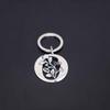 Stainless Steel Alphabet Flower Cutout Keychain Pendant