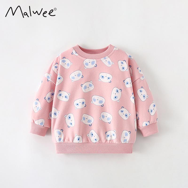 

Весенний свитшот для девочек с принтом, круглым вырезом и длинными рукавами, повседневный топ 90 розовый