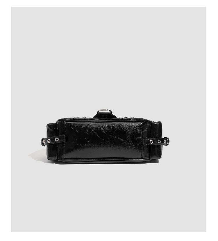 Retro Rivet Tote: Versatile Biker-Inspired Crossbody Bag for the Spicy, Sweet, and Cool.