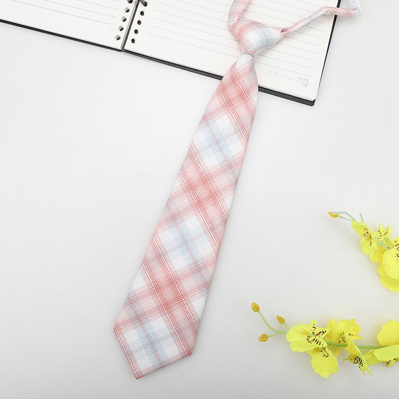 Jk Small Tie Female College Style Lazy Japanese Plaid Uniform Shirt Tie Student Ins Men'S And Women'S Short Styles Free Of Charge