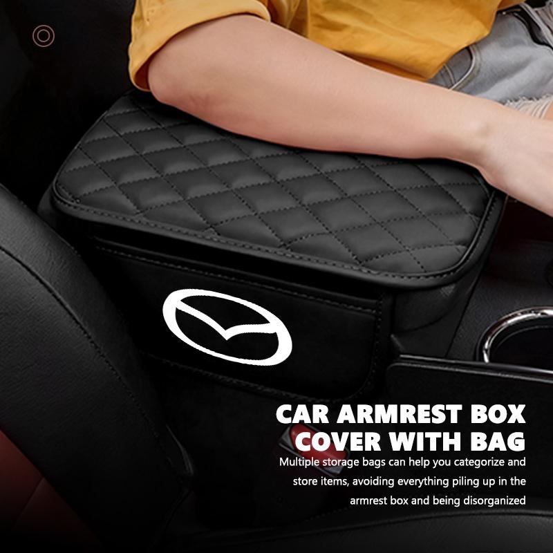 For Mazda Car Center Console Protector Armrest Box Cover with Storage Pocket 3 CX3 CX4 CX5 CX7 CX8 CX9 CX30 RX7 Atenza Axela f1