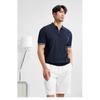 Men's Trendy Korean Style Short-Sleeve Polo Shirt with Half Zipper