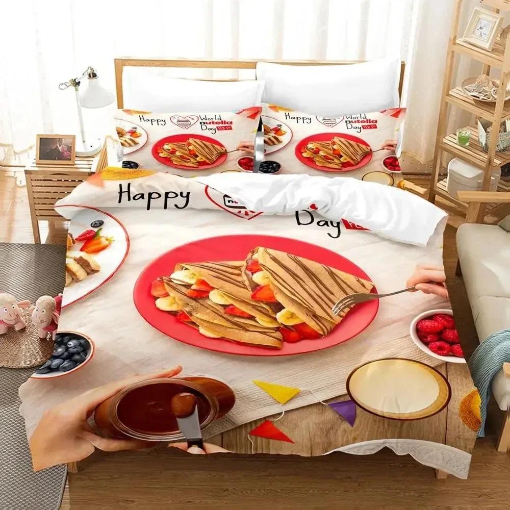 Cartoon Nutellas Bedding Set Boys Girls Twin Queen Size Duvet Cover Pillowcase Bed Kids Adult Fashion Home Textileextile
