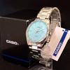 Used CASIO Men's Watch, Turquoise Blue/Silver Color, Men's Watch
