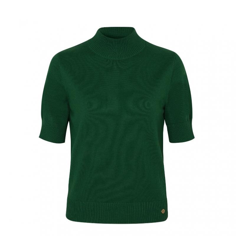 PLAYBOO Cashmere Blend Short Sleeve Knit Forest Green