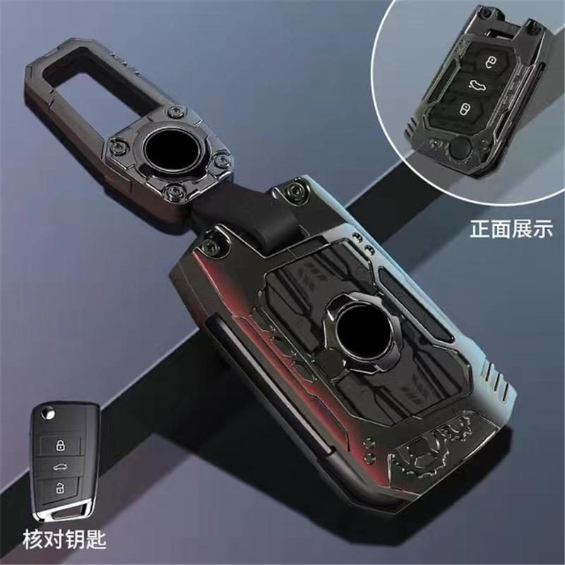Metal Car Remote Key Cover Case Holder Shell Keychain Fob for VW Volkswagen T-ROC Golf 7 Polo Tiguan T-Cross Jetta EOS Beetle
