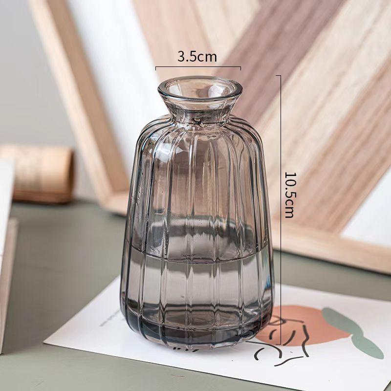 Decorative Flower Bottle Nordic Glass Vase Transparent Bud Vase Designed Hydroponic Plant Pot Living Room Decor Table Ornaments