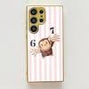 Y2K Curious George Phone Case For Samsung Galaxy S25 S24 S23 Ultra Metal Frame Case Slim Shockproof Cover Durable