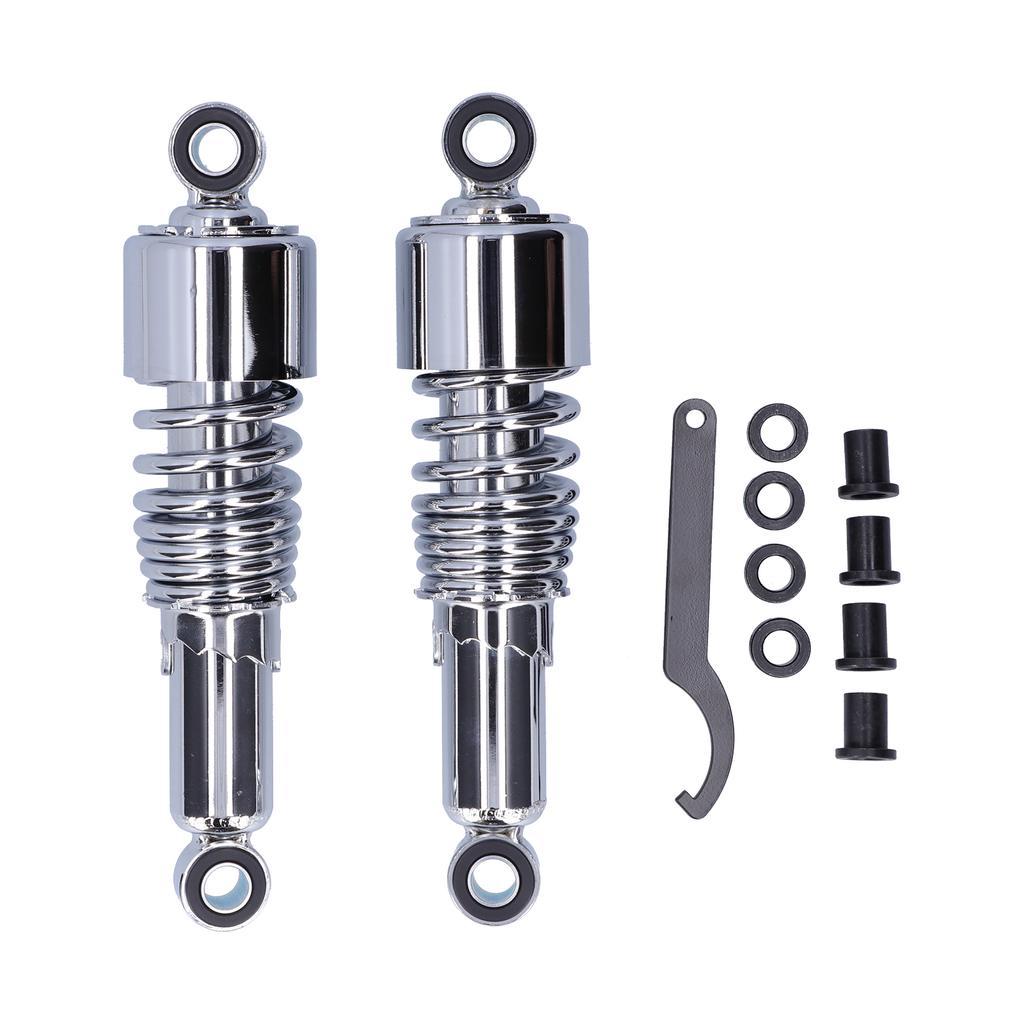 Pair of 10.5in Motorcycle Shocks Absorber Damper Fit for XL883 XL883R 200R 200L(Black Chromeplate )