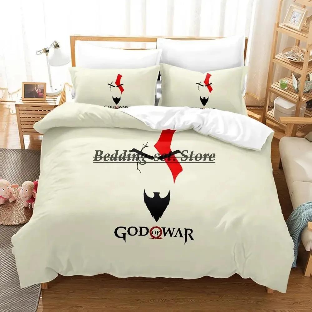 Sada povlečení God of War Jednolůžko Twin Plné Královské Královské Velikosti Postelová Sada Pro Dospělé Dětský Pokoj Povlaky na Peřinu Sada Povlečení Anime