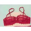 Sexy Lace Bra Set for Women Plus Size Half Cup Sheer Ultra Thin Nipple Concealed Erotic Lingerie Push Up Comfort Underwear Set