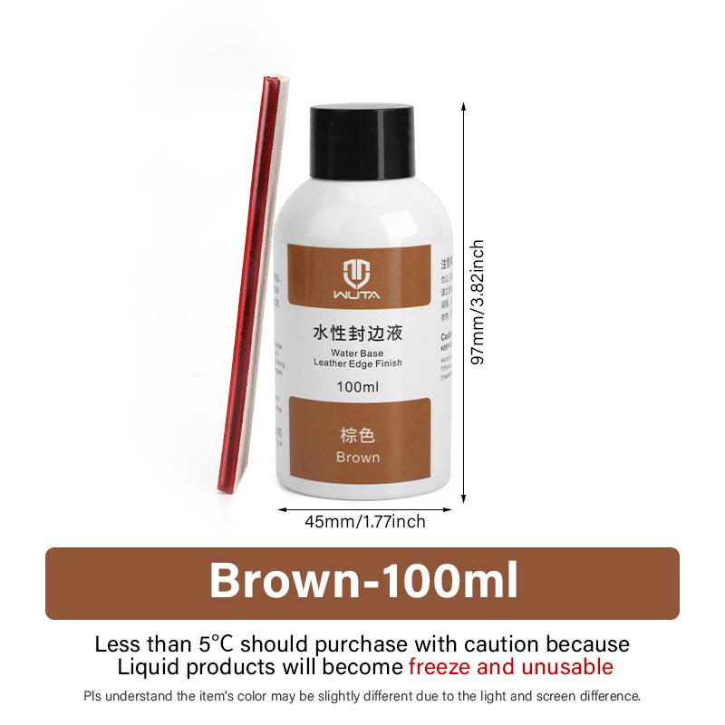 WUTA 30/100ml Leather Finish Water-Base Edge Coating Color Edge Sealing Liquid Dressing Painting Clear & Smooth Treatment Agent