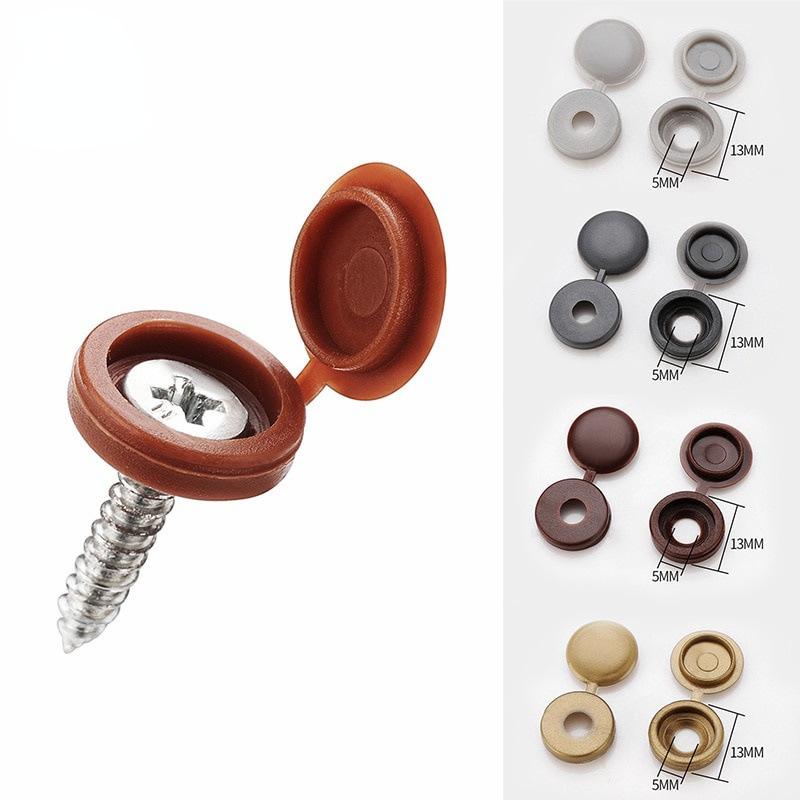 100Pcs Screw Bolt Cover Plastic Cap High Quality Hinged Protective Cap Button For Car Furniture Decorative Nuts Bolts Hardware