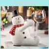 Creative Nordic Christmas Snowman And Bear Resin Wine Rack Decoration For Living Room And Dining Table Resin)