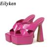Eilyken Plus Size 35-42 Summer Platform Women Slippers High Heels Ladies Elegant Female Sandals Slides Shoes