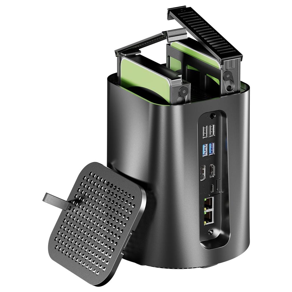 AOOSTAR Mini PC NAS Ryzen 7 5825u No OS Mini PC NAS Kit with Two SSDs and SATA HDD Quiet 9cm LAN x WIFI BT Triple 4K HDD Software PD Power TF Card