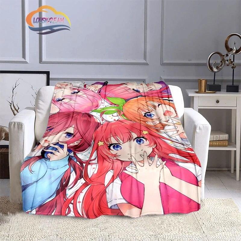 Comic The Quintessential Quintuplets Cashmere Blanket Sexy Anime Girl Flannel Blanke Portable Warm Camping  Soft skin
