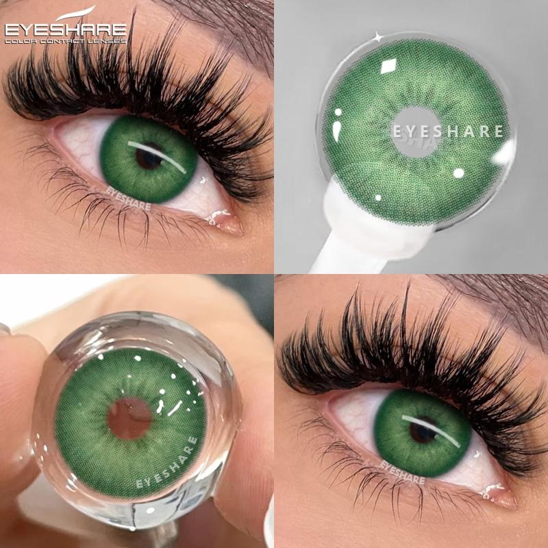 Eyeshare 2ks/pár Kontaktní čočky řady NICOSIA Roční zelené čočky 14,2 mm Modré oči Čočky Módní kosmetika Žáci