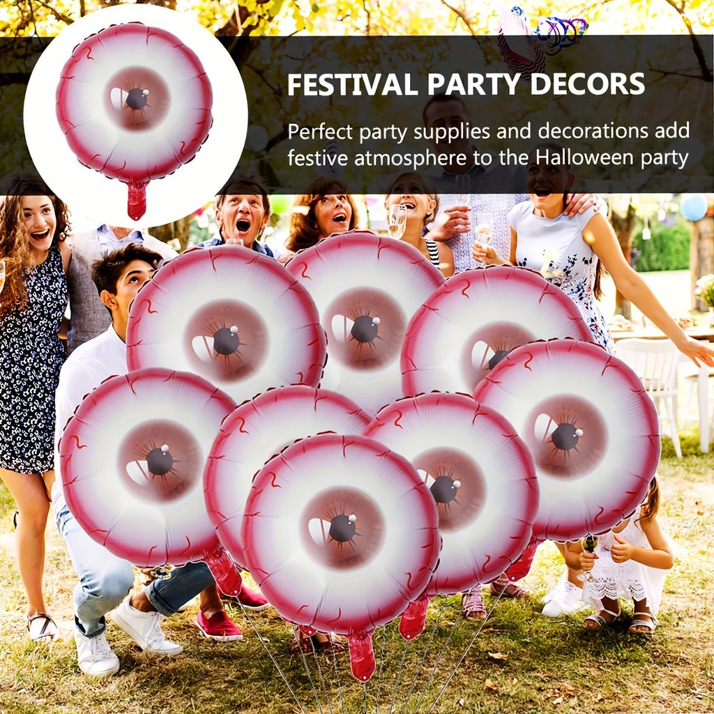 10Pcs Halloween Red Eyes Aluminum Film Balloon Horror Party Decoration Scary and Horror Atmosphere Decoration Supplies
