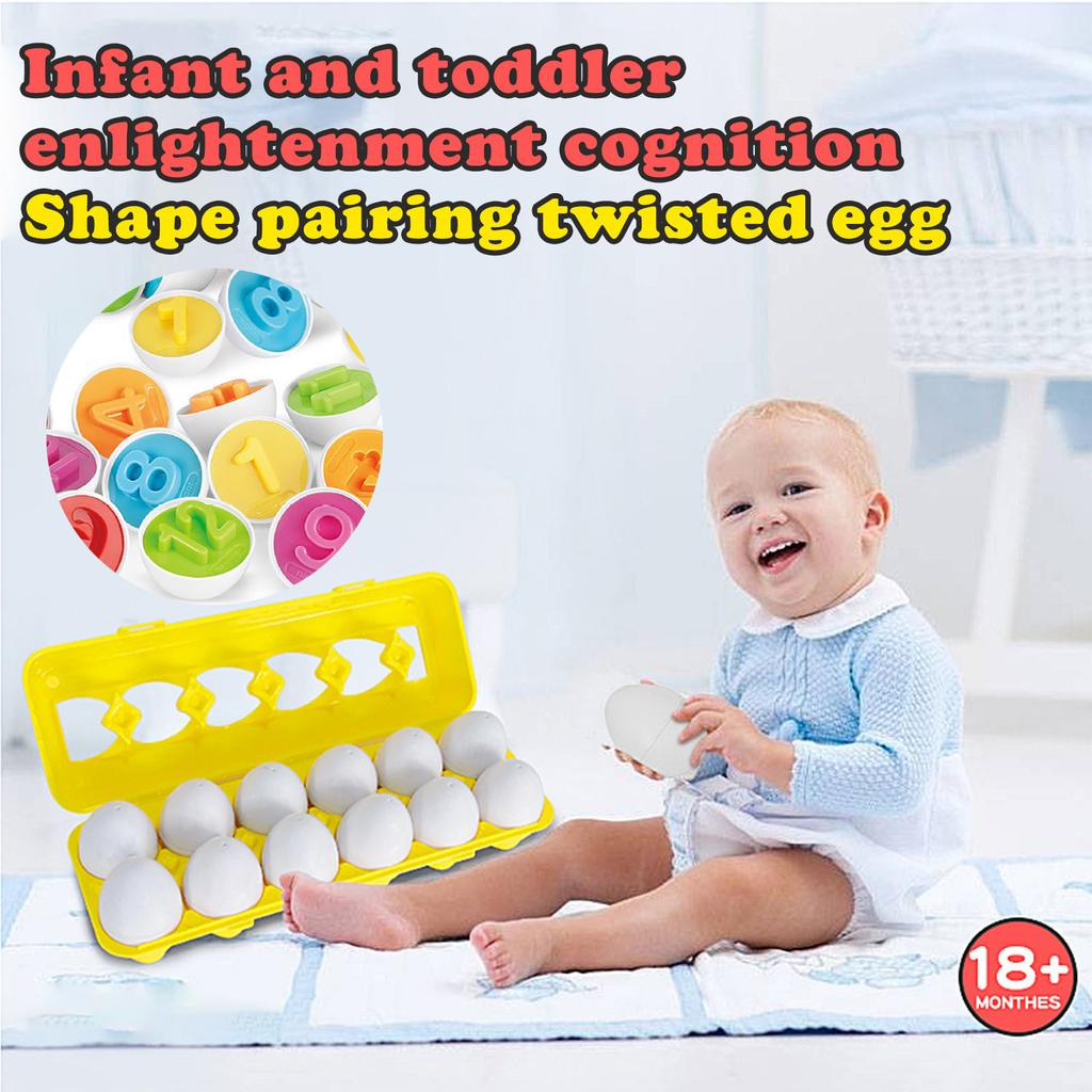 Passende Eier Puzzle-Set, 12-teiliges Sortier-Lernspielzeug, Lernspiel zur Feinmotorik, reisefreundliche Geschenkidee