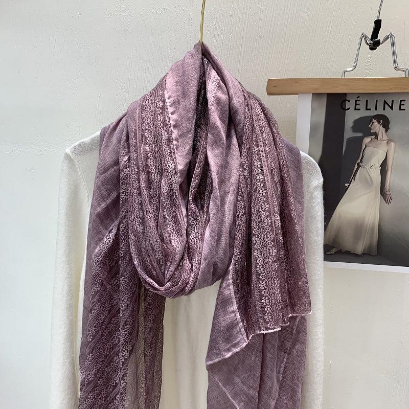 Vreovor Gentle Lace Linen Thin Scarf Fashionable Women'S Outer Shawl Early Spring And Summer Foreign Style Gift