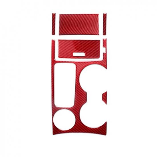 Red Carbon Fiber Gear Shift Box Panel Cover Trim For Ford Explorer 2013-