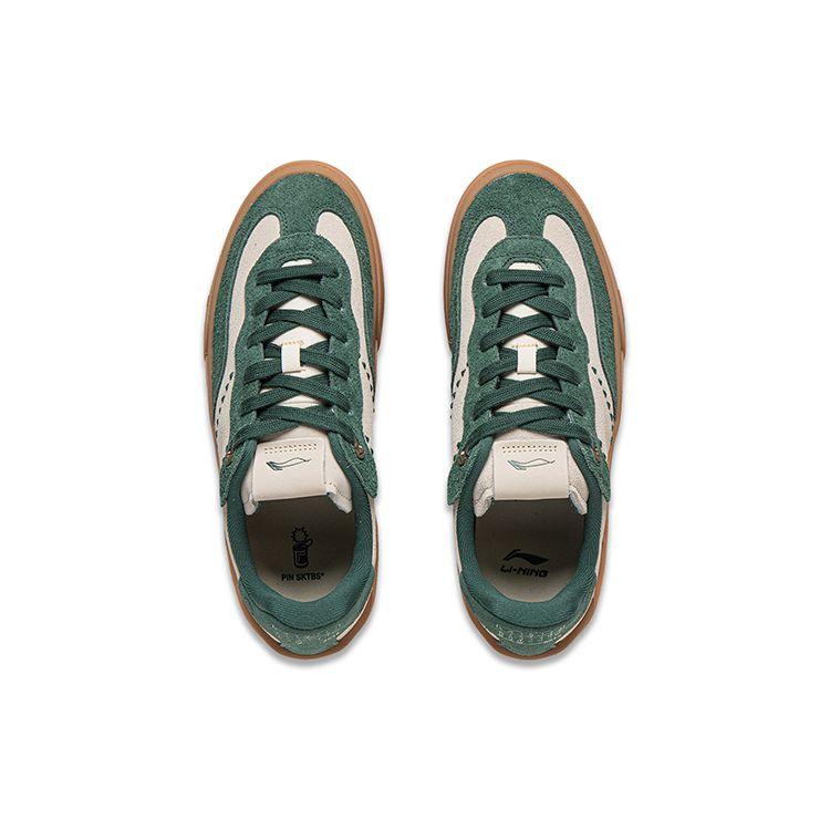 Li Ning Skategeneral Pin Collaboration Series Support Stable Skateboard Professional Low-Top Skate Shoes Men Skate Shoes Garden-Green AEPT013-1