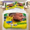 Biancheria da letto con vibrante arte calcistica di Neymar Jr (1 * copripiumino + 2 * federa, senza nucleo) Set Lenzuola Regalo di Compleanno di Natale Piatto 2D