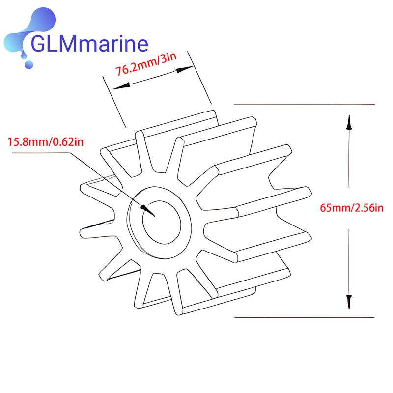 Impeller 8M0112282 47-816814T For MerCruiser 2.8L 3L 4.2L 6.7L Sterndrive and Inboard V6 Water Pump Engine 8M0067334