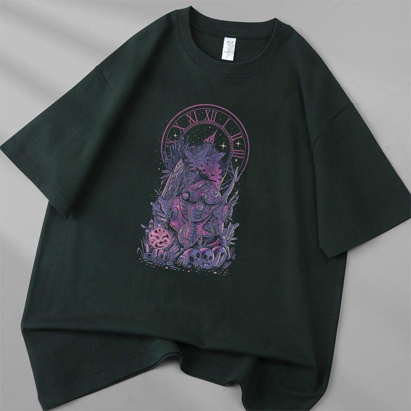 250g pure cotton Unisexs summer round neck tshirt with loose shoulder and short sleeved casual Tshirt L