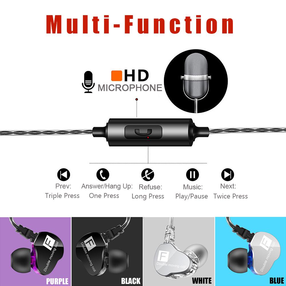 Waterproof 3 5mm In Ear Earbuds Double Dynamic Stereo Earphone Wire Control Mic Buy At A Low Prices On Joom E Commerce Platform