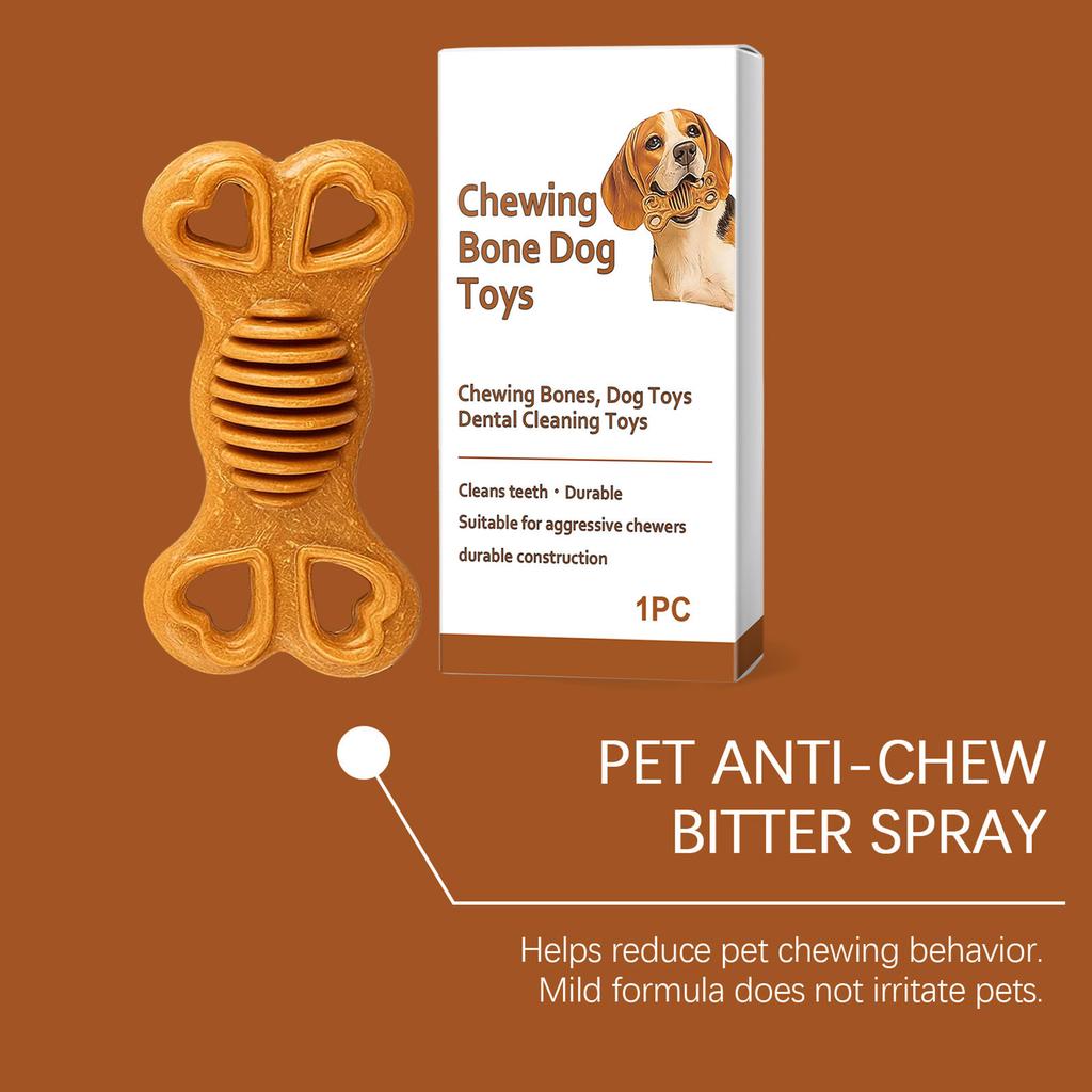 Dog Chew Toys Puppy Teething Bone for Biting Training Wood Composite Material Safe Reusable Pet Chewing Toy for Boredom