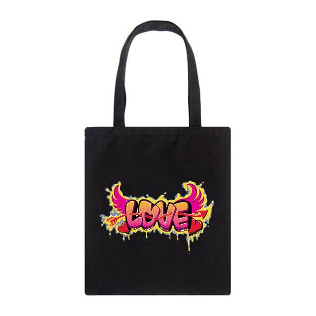 Noua geantă de umăr Ulzzang amuzantă cu scrisoare de desene animate Harajuku pentru femei, geantă de școală gotică, geantă de pânză Y2k, geantă casual pentru cumpărături de mare capacitate