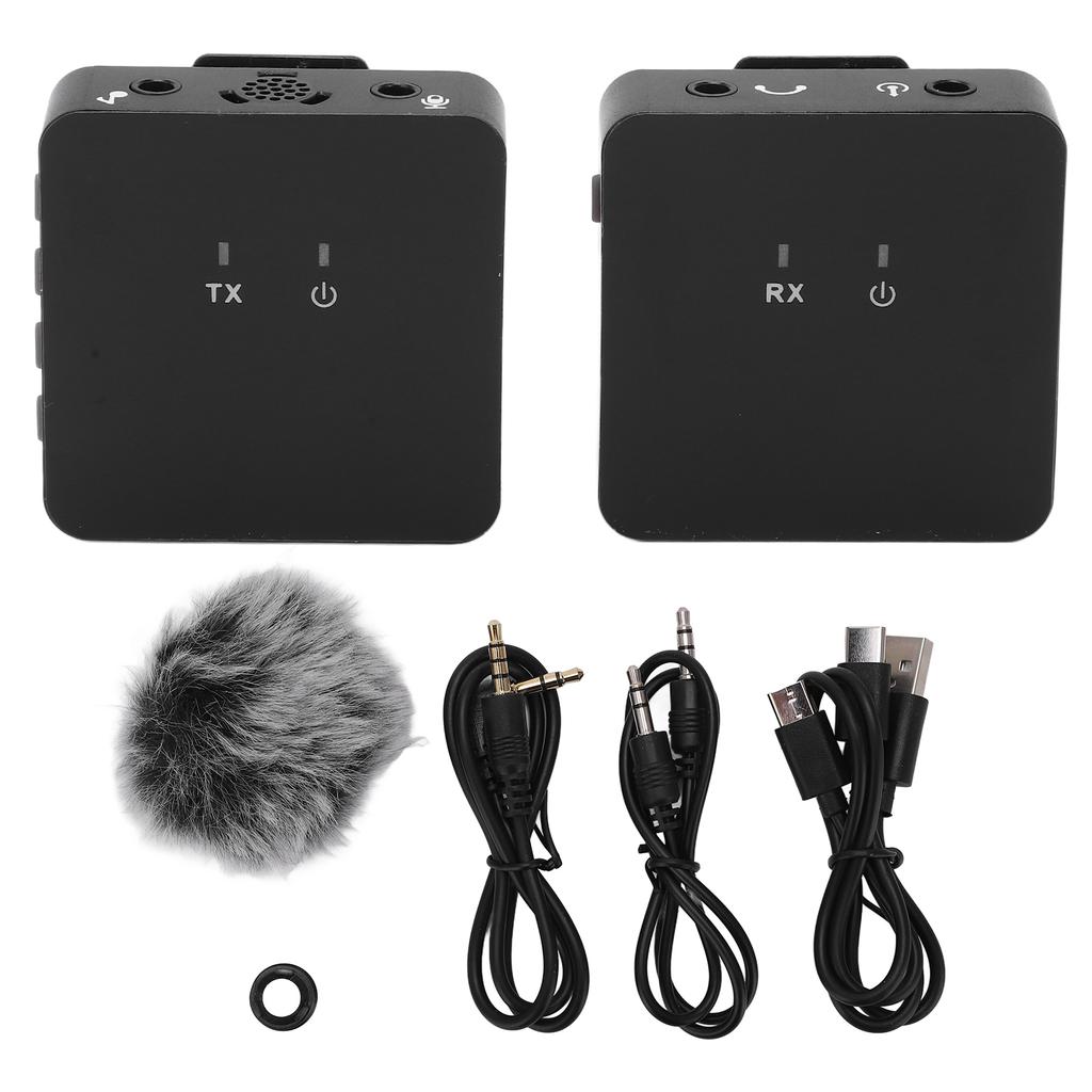 Wireless Lavalier Microphone Clip On Lapel Mic Transmitter Receiver Set Kit for Interview