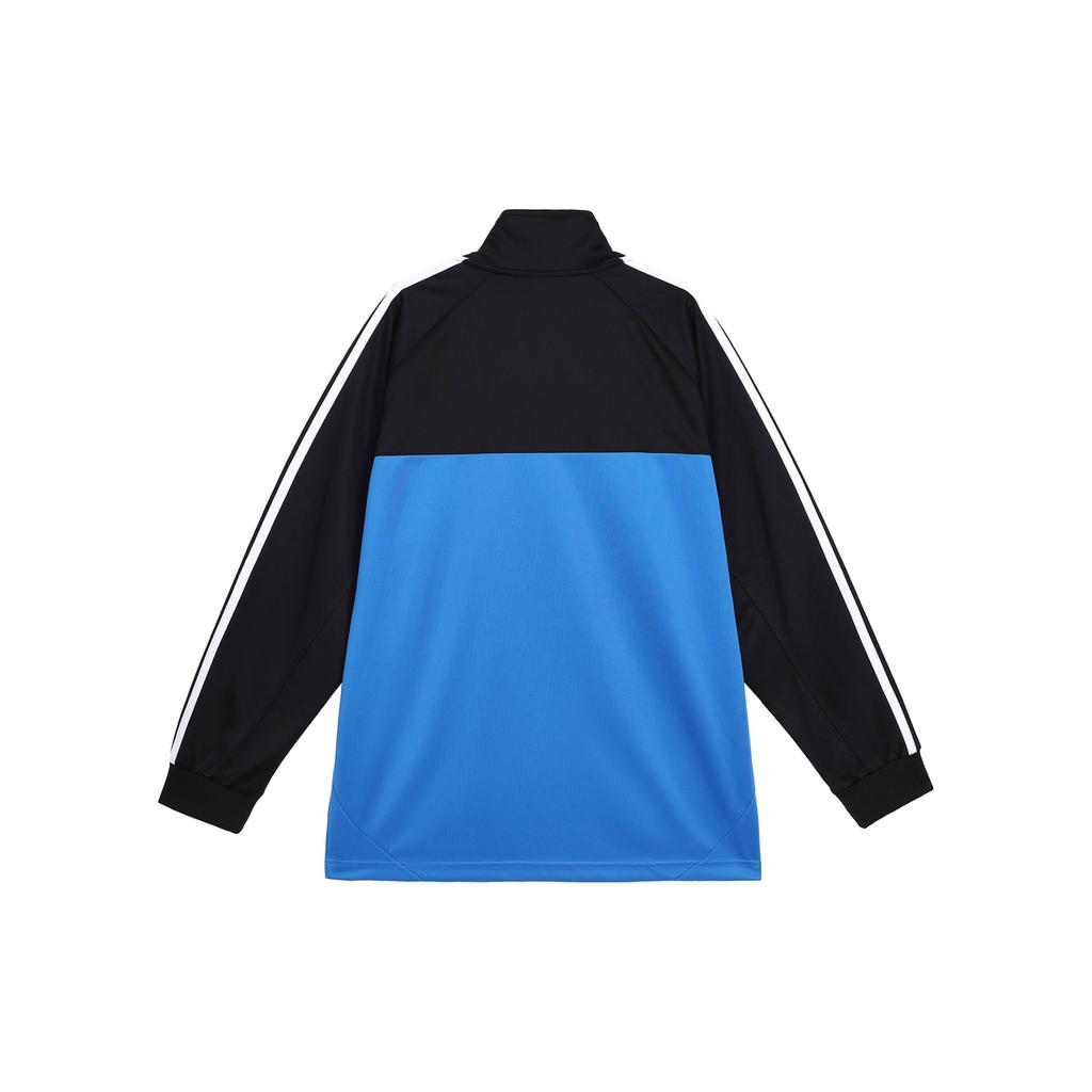 adidas Casual Stand Collar Side Stripe Brand Logo Retro Jacket Unisex Jacket Black Blue TR60J1-BBU