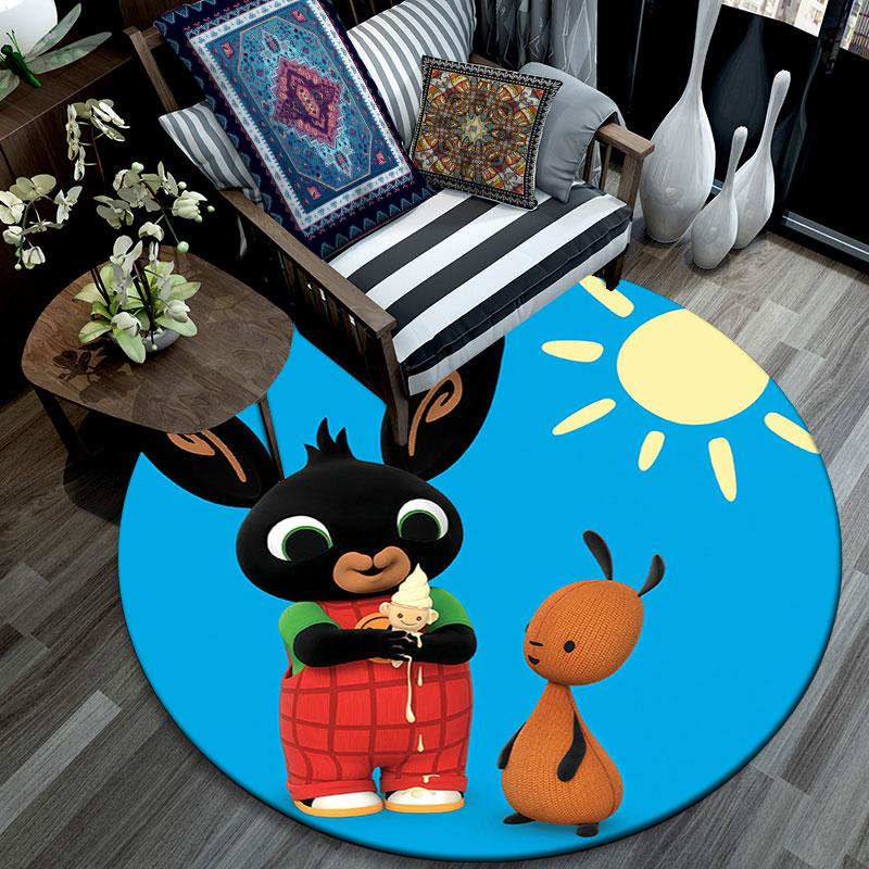Bing,Round Area Rug,Carpet Rug for Living Room Bedroom Sofa Playroom Decor,Non-slip Floor Mat