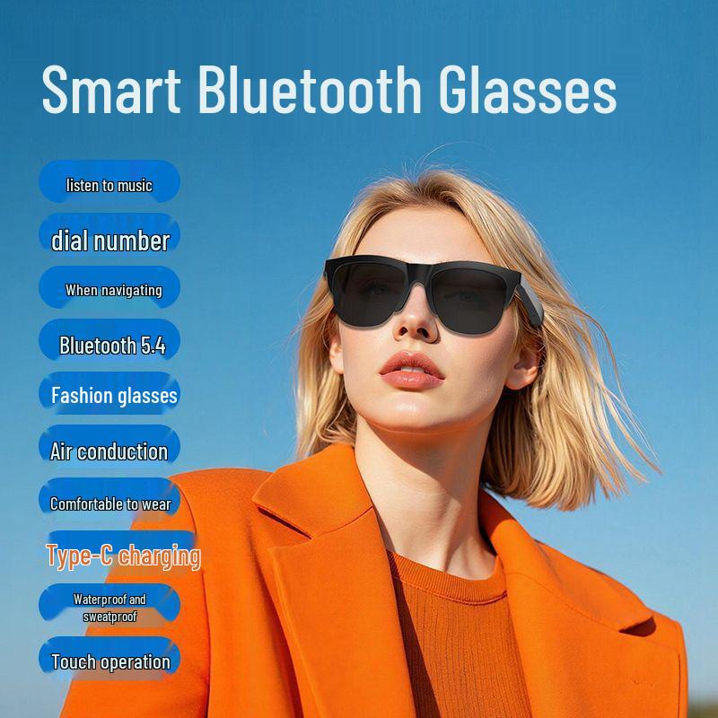 03pro Smart Photochromic Bluetooth 6.0 Glasses with Anti-Blue Light, Touch Control, and AI Call Functionality.