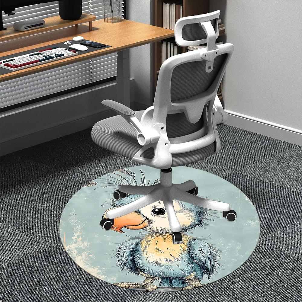 

1pc Parrotlet Feathered Office Round Area Rug, Indoor Mat Suitable ForOffice, Under Office Chairs Bedroom Living Room Home Decor, Room Deco q142 80cm by 80cm