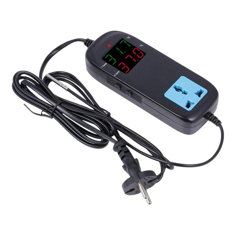 Electronic Temperature Controller Double Screen Display -40℉ To 248℉ Heating Cooling Function Digital Thermostat 1