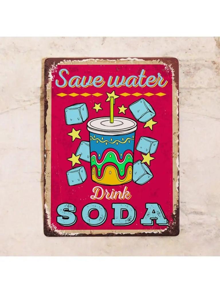 Love Pizza Tin Sign 20x30cm, Retro Diner Wall Art Decor