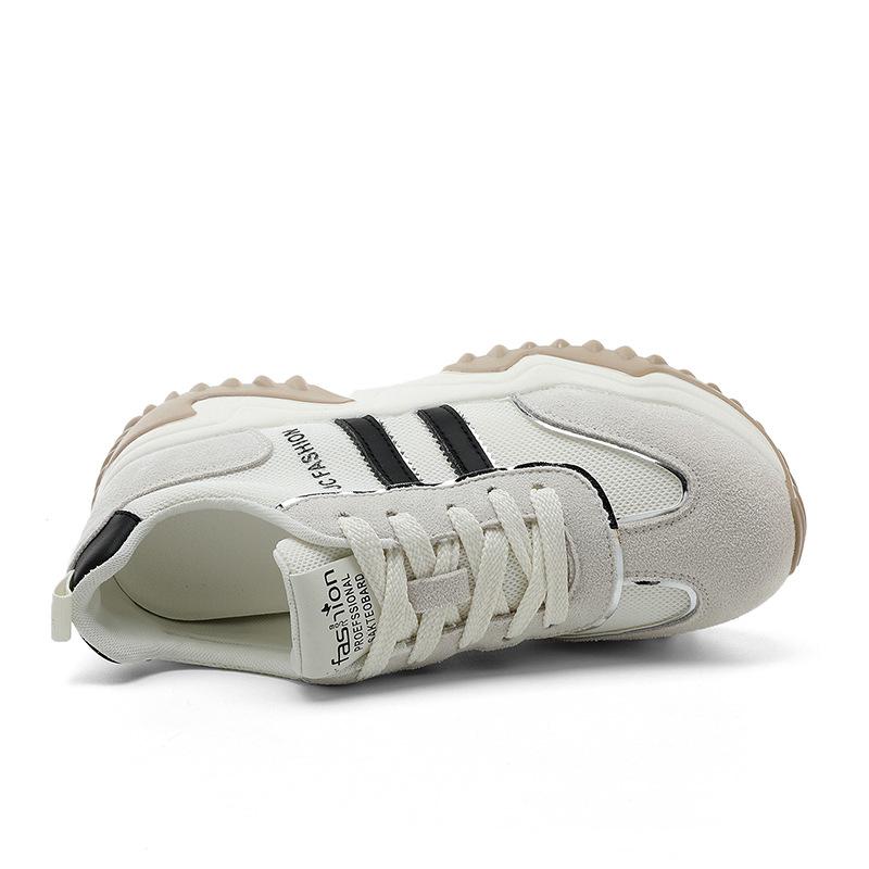 JC Summer New Casual Soft-soled Breathable Inner Heightening Thick-soled Lace-up Shoes