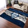Tappeto Antiscivolo Logo Onda d'Acqua Pennellata Blu Bianca Como 1907 Football Club Tappeto Area Tappeto Lavabile Decorazione Soggiorno Camera da Letto Tappeto per Tifosi Sportivi
