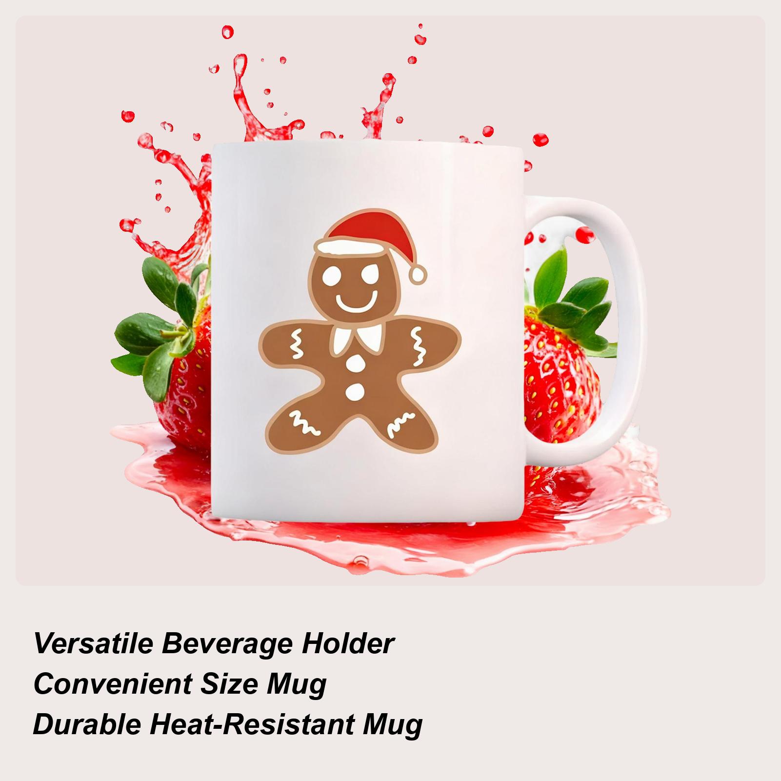 

11/15oz Gingerbread Mug Microwave Safe Ceramic Funny Gingerbread Man Christmas Coffee Mug For Hot Chocolate Milk Water Drinks 11oz