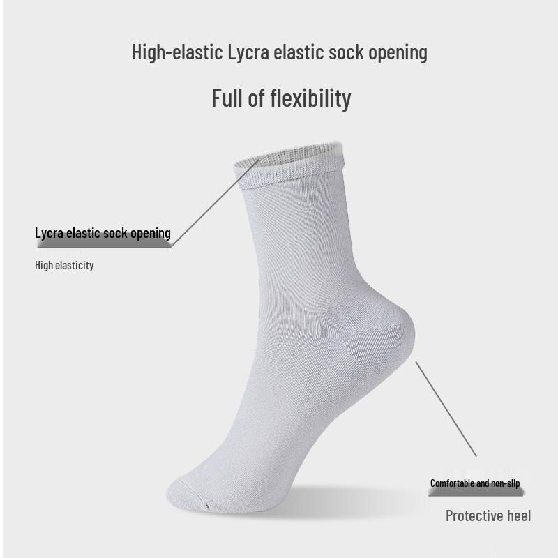 Women's Xinjiang Cotton Mid-Calf Socks - 5-Pair Pack