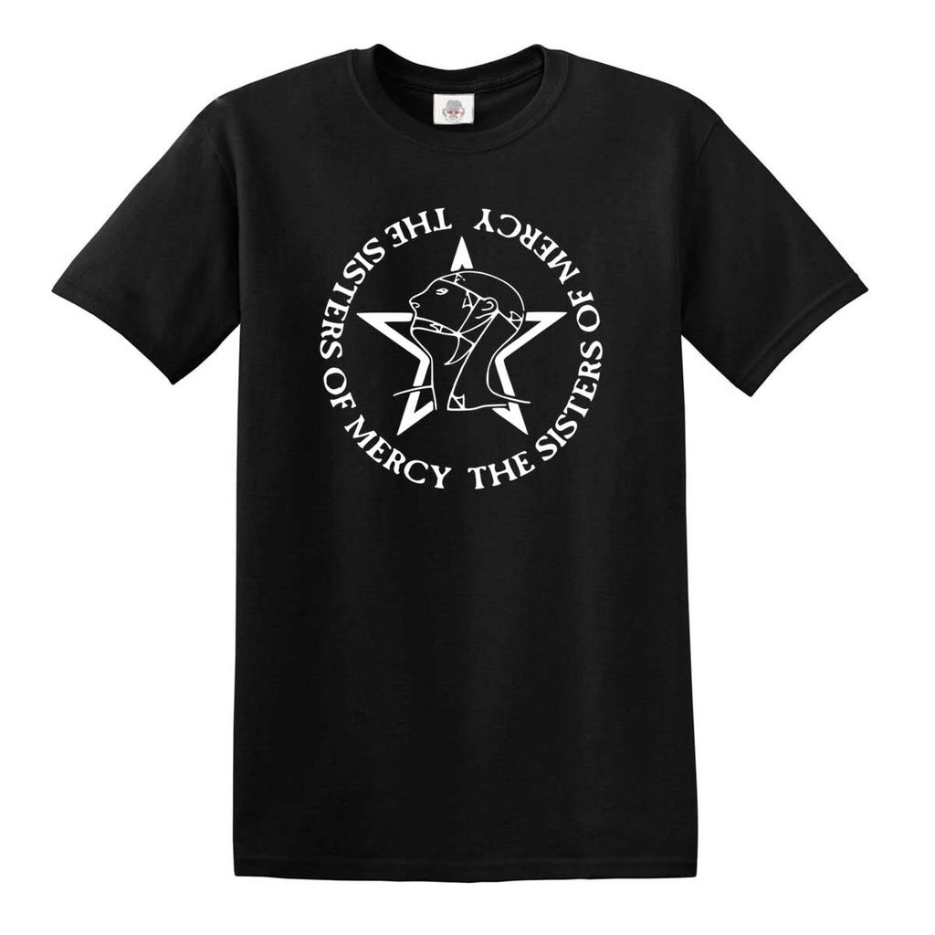 T-Shirt Logo Sisters of Mercy The Worlds End Simon Pegg Retrò Anni '80 Rock Goth