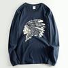 to Japan Pure Cotton Print Spring and Autumn Long Sleeve T-shirt Men's Clothing Casual Loose Export Cattle Goods Bottoming Shirt Trendy Tail Single
