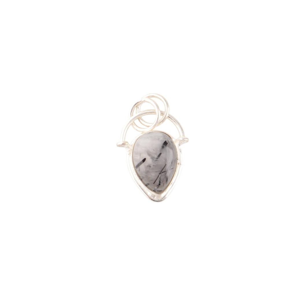 Black Rutile Gemstone 925 Sterling Silver Jewelry Handmade Pendant New year Gift PP-56-25
