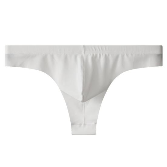 Men Sexy Thongs Ice Silk Cool Underpants Breathable Low-Waist Thong Briefs Quick-Dry Moisture-Wicking Underwear for Summer Daily Wear