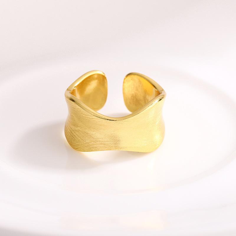 Fashion Matte Texture Exaggerated Wide Ring for Women Men Korean Style Irregular Opening Rings Daily Wearing Jewelry Accessories