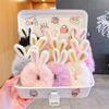 Cheapest Rabbit Ears Elastic Hair Bands Girls Women Fur Fluffy Hair Rings Imitation Rabbit Fur Plush Scrunchies Hair Accessories
